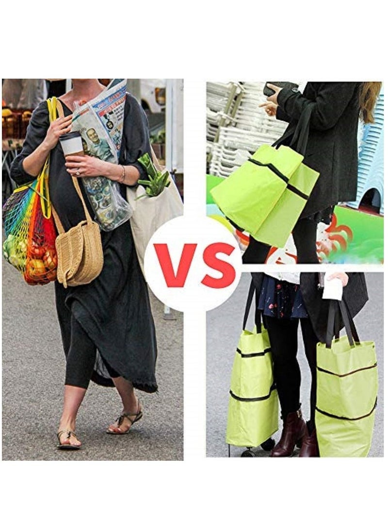 Toshionics Collapsible Reusable Foldable Trolley Grocery Shopping Tote Bag  - Image 4