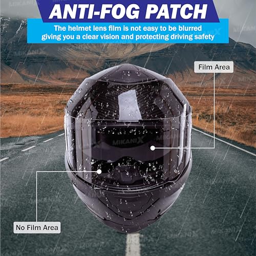 MIKANIX Motorcycle Helmet Visor Anti Fog Film Tempered | Fog-Resistant Clear Visibility During Riding in Humid Cold Weather Foggy Days Universal for All Helmet - Image 4