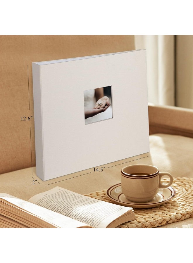 1DOT2 12X12 Inch Large 3 Ring Diy Scrapbook Photo Album Journal With 30 Plastic Sleeves 60 Pages And Fabric Cover For Baby Travel Wedding Couple Anniversary Kids Adventure (Beige Cover/White Pages) - Image 5