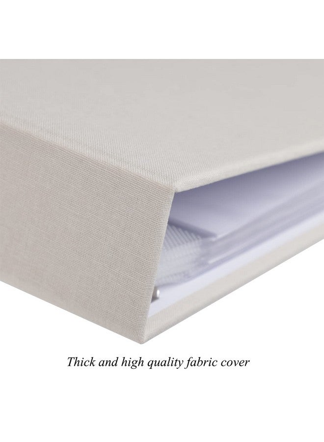 1DOT2 12X12 Inch Large 3 Ring Diy Scrapbook Photo Album Journal With 30 Plastic Sleeves 60 Pages And Fabric Cover For Baby Travel Wedding Couple Anniversary Kids Adventure (Beige Cover/White Pages) - Image 2