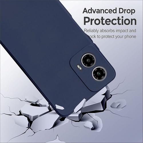 SBMS Silicone Back Cover Case for Motorola Moto G34 5G / Moto G45 5G | Soft Micro-Fibre Lining Inside | Camera Protection Bump | Shockproof Back Cover Case for Moto G34/G45 5G (Blue) - Image 4