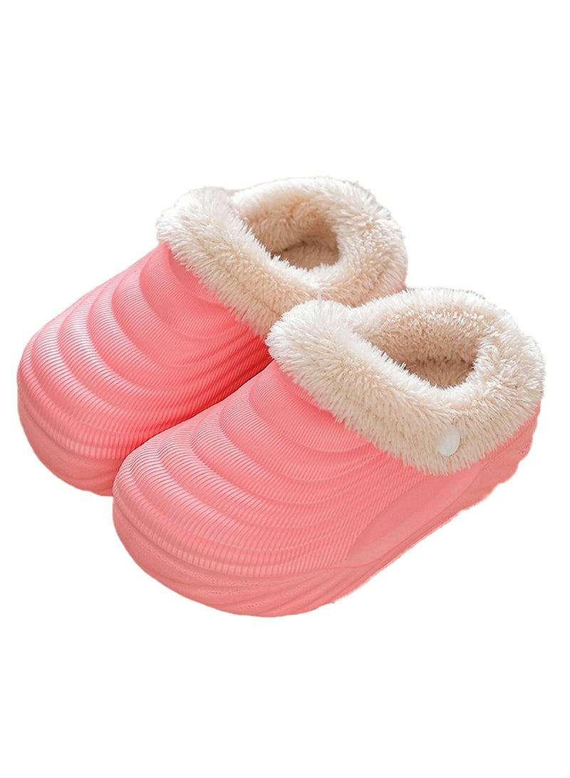 ويني بي نعال شتوي لجميع الأعمار مع بطانة فاني جيب، دافئ ومريح، سهل الارتداء والخلع، قابل للغسل في الغسالة، مضاد للانزلاق، أحذية داخلية للفتى الصغار/الأطفال الصغار - Image 1