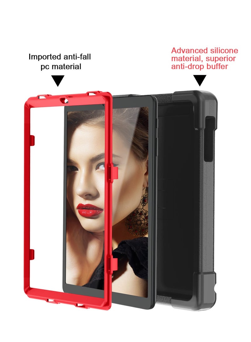GULFLINK Back Cover Tablet Protect Case For Samsung Tab A T510/T515 10.1 inch Black/Red - Image 4