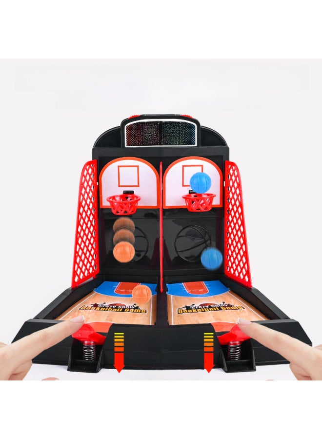 Children's Double Finger Catapult Basketball Court Desktop Shooting Machine Battle Game Parent-child Interaction Boy Creative Toys-Color:Desktop Shooting Machine [10 Balls]] - Image 3