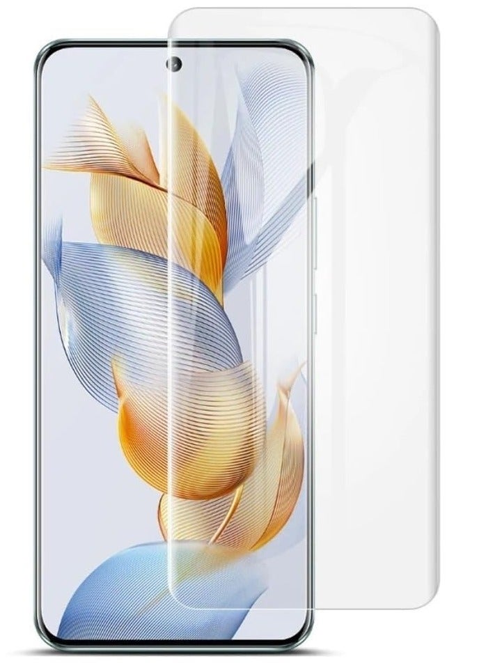 واقي شاشة للأشعة فوق البنفسجية من هونر 90 ، صمغ كامل من الزجاج المقوى من الحافة إلى الحافة ، متوافق مع بصمة الإصبع ومضاد للخدش 9H صلابة لهاتف Honor 90 - Image 1