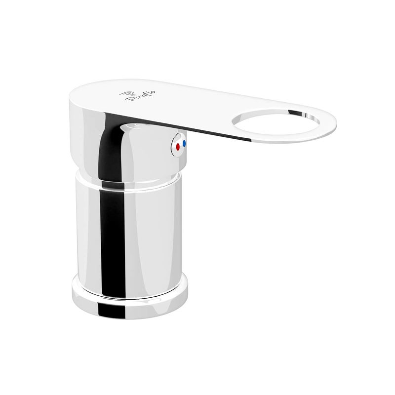 Pixaflo Pixaflo Admix Brass Single Lever Salon Mixer with Brass Connection Leg Outlet and 18 inches Long Braided Hoses Inlets Chrome Deck Mounted - Image 1