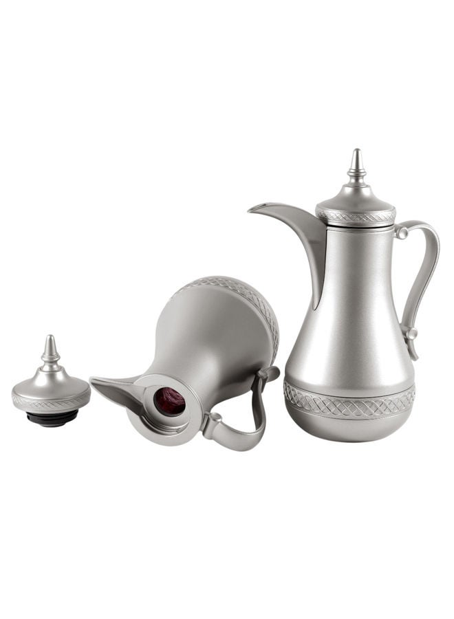 REEM 2-Piece Stainless Steel Tea/Coffee Dallah & Flask Set 1.0+1.0 Liters Silver - Image 4