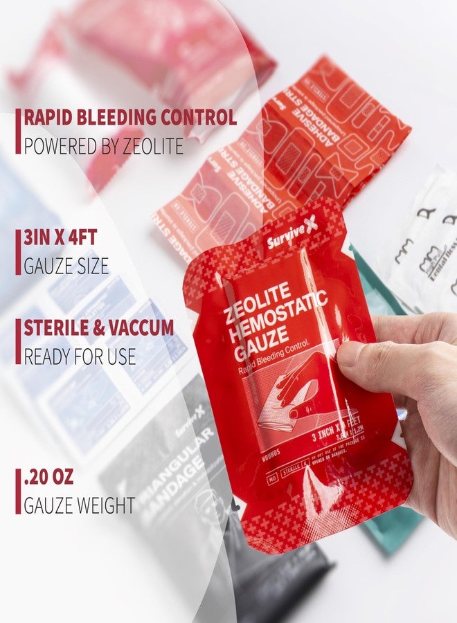 Survivex Hemostatic Gauze - Quick Blood Clotting Gauze for Wounds - Trauma Kit Hemostatic Dressing - 3 in x 4 FT - 2 PCS - Image 3