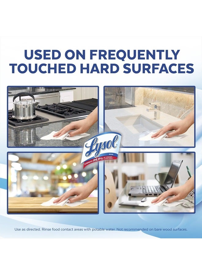 Lysol مناديل مطهرة، مناديل تنظيف مضادة للبكتيريا متعددة الأسطح، للتعقيم والتنظيف، قماش ناعم، 80 قطعة - Image 3