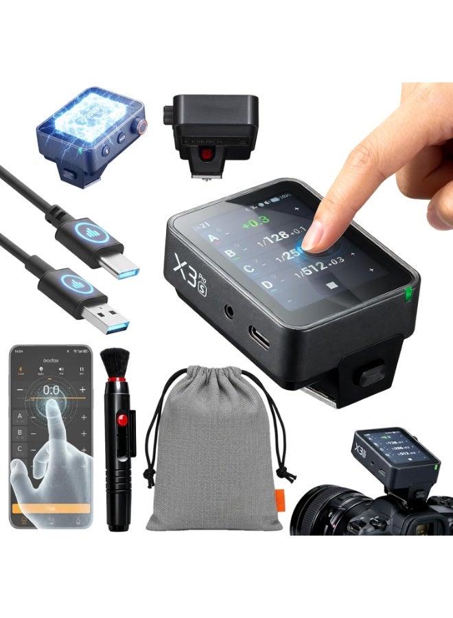 Godox X3 Pro S Touch Screen Trigger For Sony – 2.4G TTL Wireless Flash Trigger With Touchscreen Control, HSS 1/8000s And Multi-Flash Support For Sony Cameras - Image 1