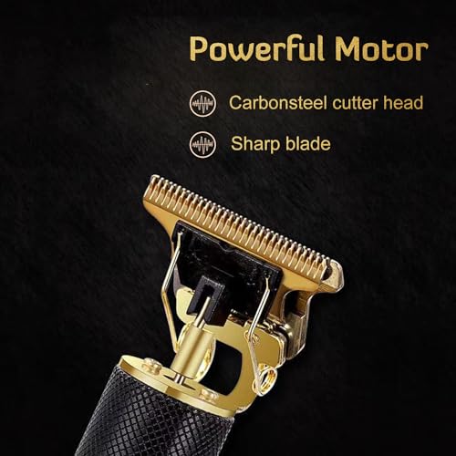PXLISIE Professional Cordless Hair Clipper and Trimmer for Men, T Blade Zero Gapped Rechargeable Beard Shaver, Hair Cutting Kit With Ear Spoon Tool Set, Black - Image 4