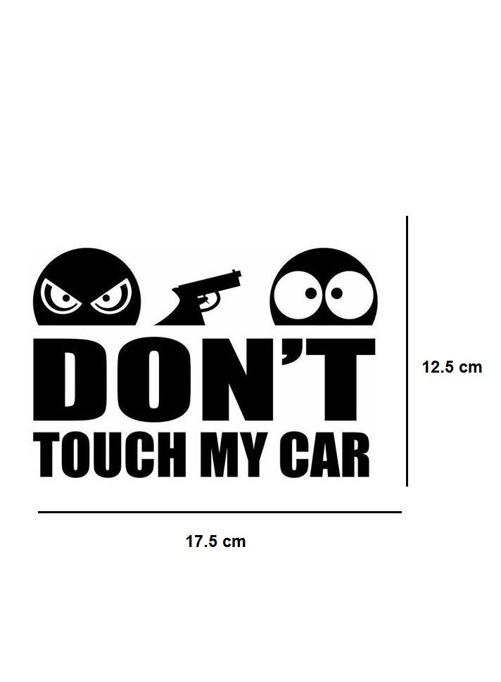 Generic Don't Touch My Car Sticker Emojis - Black 