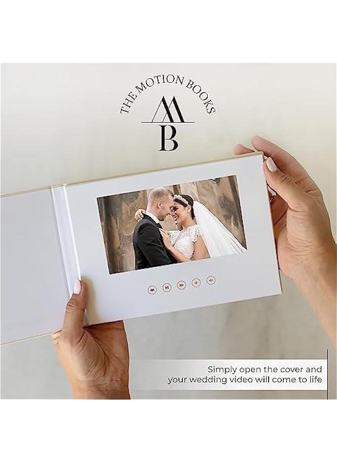 ANKOVO - (OUR WEDDING) | Luxury Linen Bound Wedding Video Book | Gold foil stamping | Up to 3 hours of video, 7” IPS Display, 4GB of memory & Rechargeable Battery - Image 1