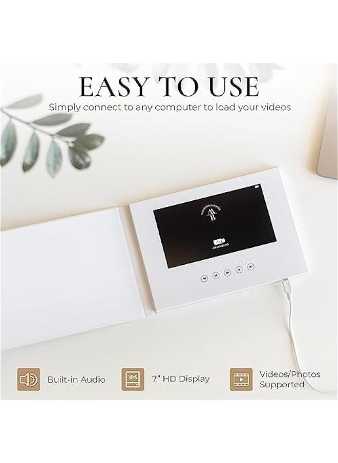 ANKOVO - (OUR WEDDING) | Luxury Linen Bound Wedding Video Book | Gold foil stamping | Up to 3 hours of video, 7” IPS Display, 4GB of memory & Rechargeable Battery - Image 1
