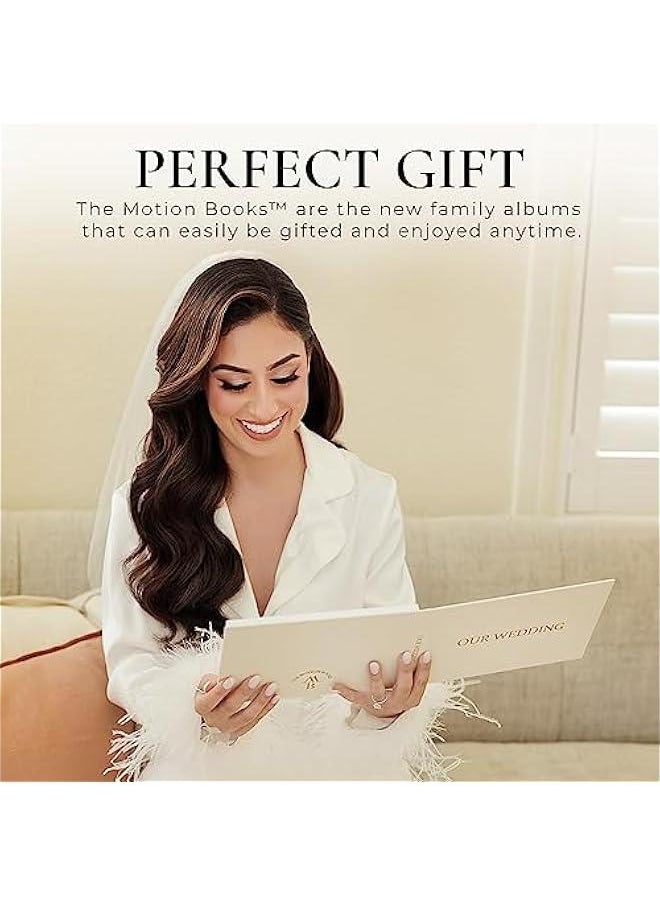 ANKOVO - (OUR WEDDING) | Luxury Linen Bound Wedding Video Book | Gold foil stamping | Up to 3 hours of video, 7” IPS Display, 4GB of memory & Rechargeable Battery - Image 1