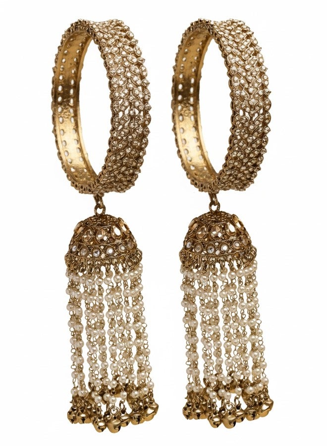 Karatcart Elegant Antique Gold-Plated Bridal Kaleere Style Bangles for Women - Image 1