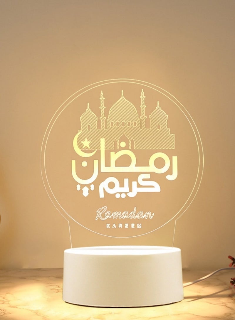 Aijmil مصباح مكتبي LED صغير ثلاثي الأبعاد إبداعي لعيد الأضحى المبارك