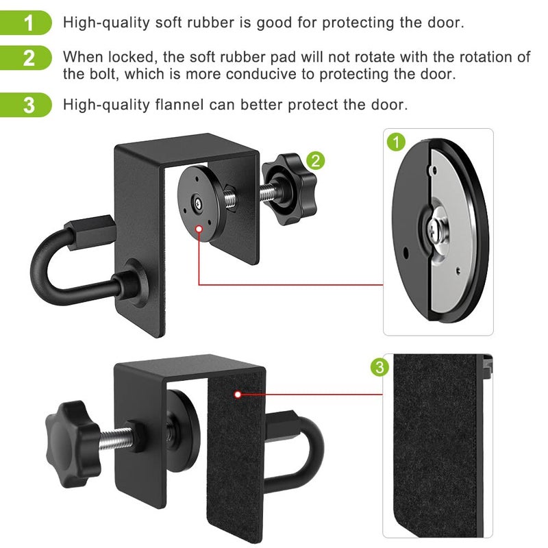 Kipika Door Anchor for Resistance Bands - Heavy Duty Steel Door Hook with Protective Pads - Adjustable and Secure - Fits All Doors and Bands - Ideal for Home Gym, Strength Training, and Physical - Image 4