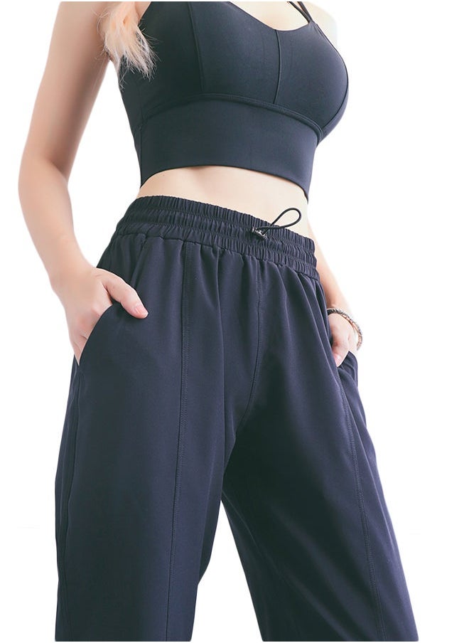 NIBEMINENT Comfy Drawstring Joggers Black  - Image 5