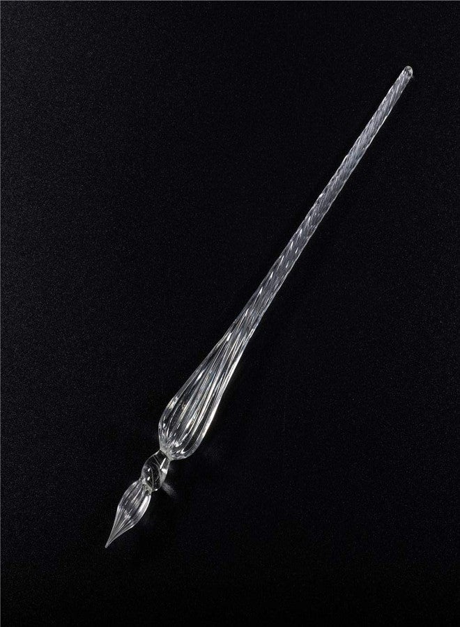 molshine Handmade Glass Dip Pen Crystal Calligraphy Pen Signature Dipped Pen for Artist Women Men Teens,Writing Drawing Decoration Gifts (Transparent) - Image 2