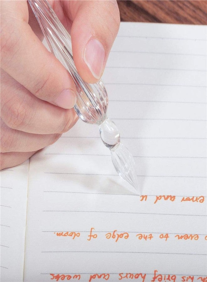 molshine Handmade Glass Dip Pen Crystal Calligraphy Pen Signature Dipped Pen for Artist Women Men Teens,Writing Drawing Decoration Gifts (Transparent) - Image 5