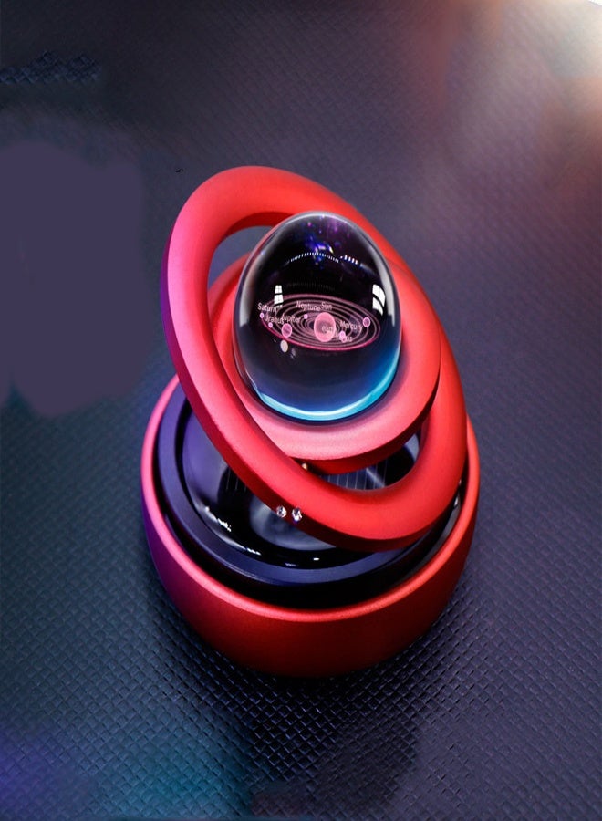 general Interstellar Floating Dual Ring Solar Car Air Freshener Solar Driven Rotation Natural Plant Essence Safe for Mom and Baby - Image 2