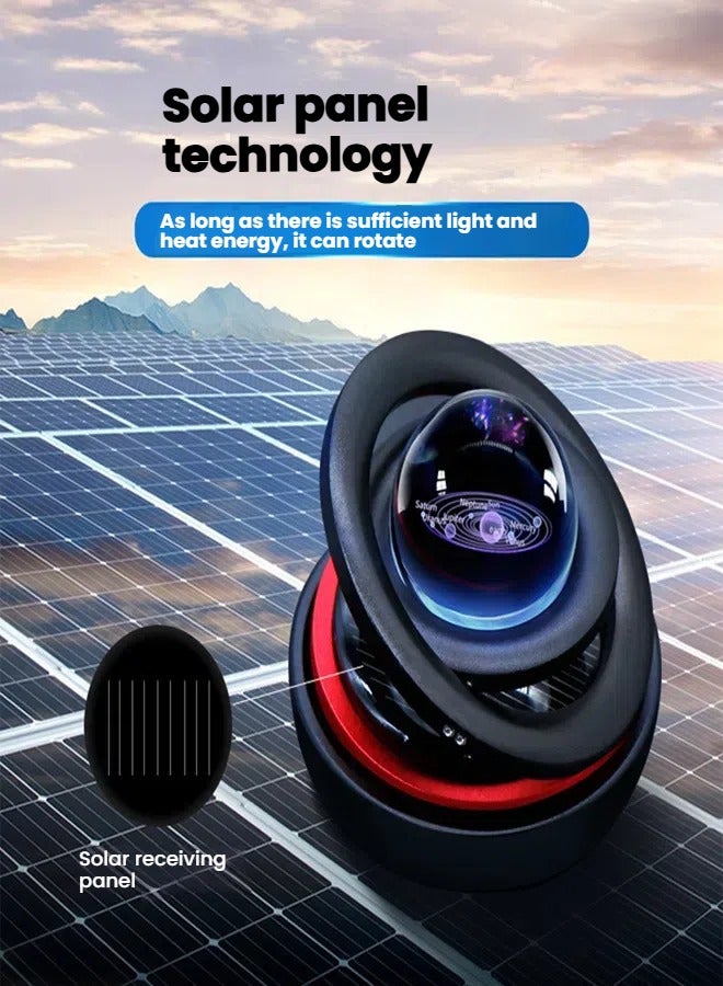 general Interstellar Floating Dual Ring Solar Car Air Freshener Solar Driven Rotation Natural Plant Essence Safe for Mom and Baby - Image 3
