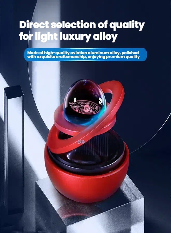 general Interstellar Floating Dual Ring Solar Car Air Freshener Solar Driven Rotation Natural Plant Essence Safe for Mom and Baby - Image 4