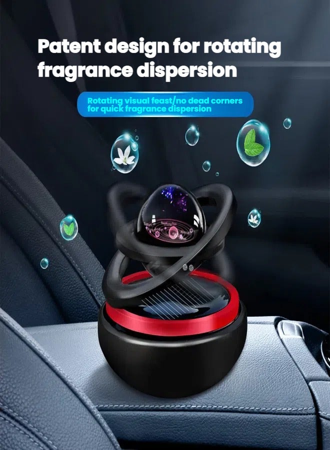 general Interstellar Floating Dual Ring Solar Car Air Freshener Solar Driven Rotation Natural Plant Essence Safe for Mom and Baby - Image 5