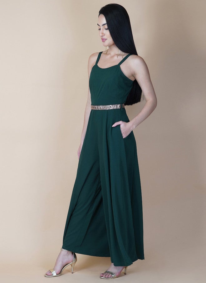 RAASSIO جمبسوت كولوت أخضر مع حزام للنساء - Image 4