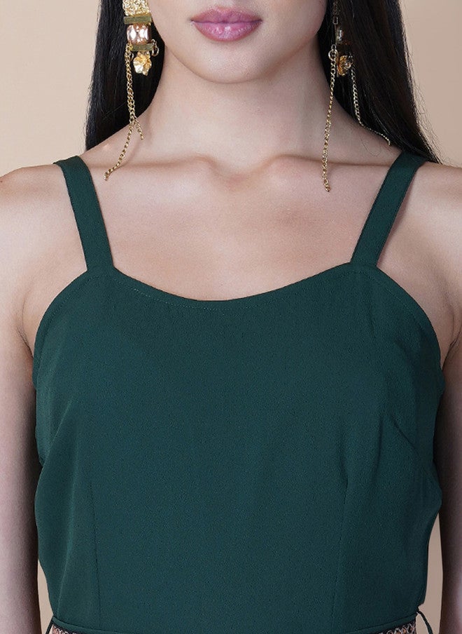 RAASSIO جمبسوت كولوت أخضر مع حزام للنساء - Image 2