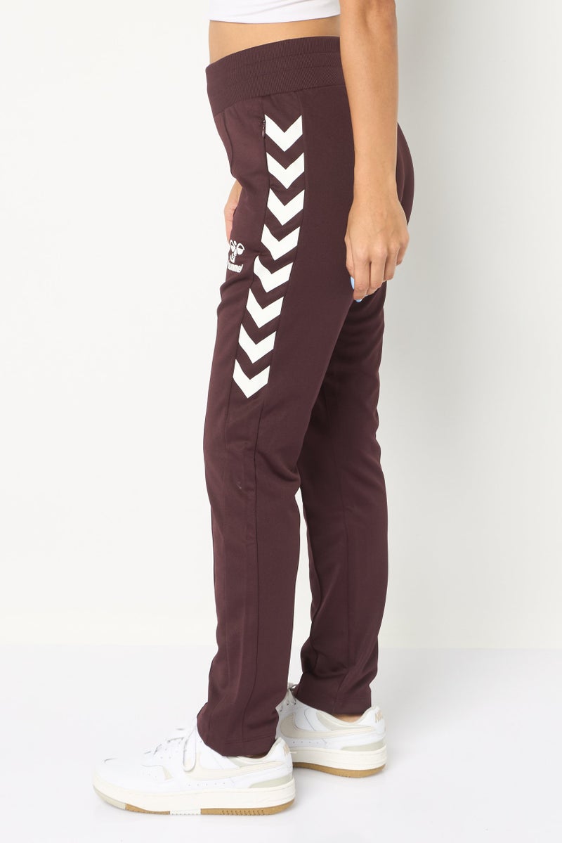 Hummel Women Sportswear Fit Brand Logo Training Track Pants, Dark Plum - Image 3