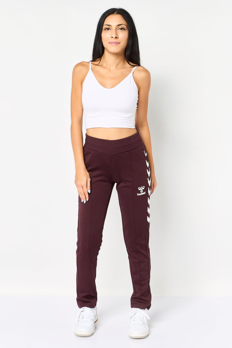 Hummel Women Sportswear Fit Brand Logo Training Track Pants, Dark Plum - Image 2