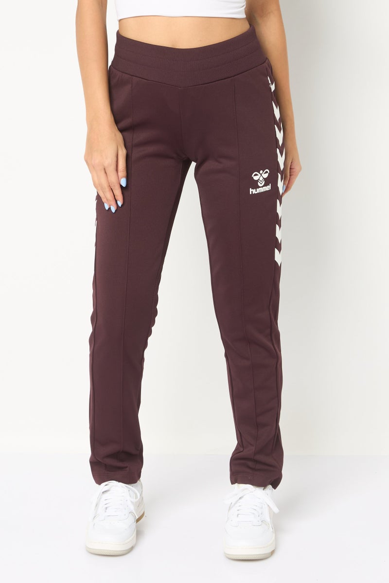 Hummel Women Sportswear Fit Brand Logo Training Track Pants, Dark Plum - Image 1