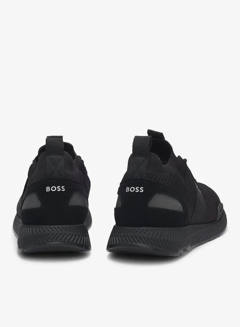 BOSS Sneakers with knitted uppers and suede trims