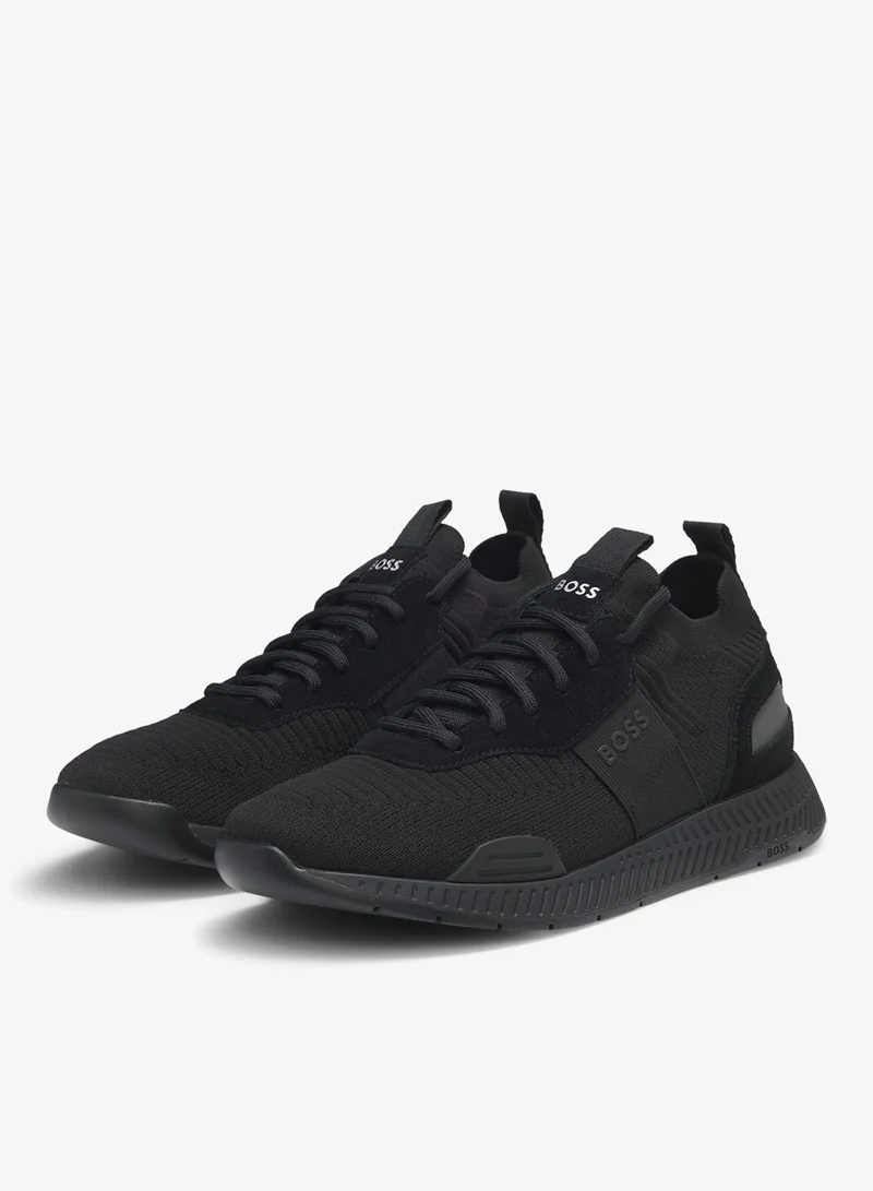 BOSS Sneakers with knitted uppers and suede trims