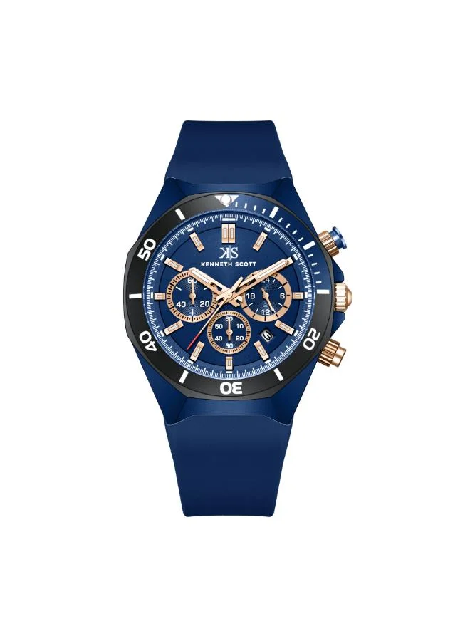 Kenneth Scott Men's Chronograph  Blue  Dial Watch - K26116-NSNN