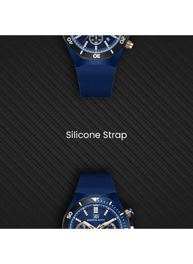 Kenneth Scott  Kenneth Scott Men's Chronograph  Blue  Dial Watch - K26116-NSNN for Men | Best Price UAE