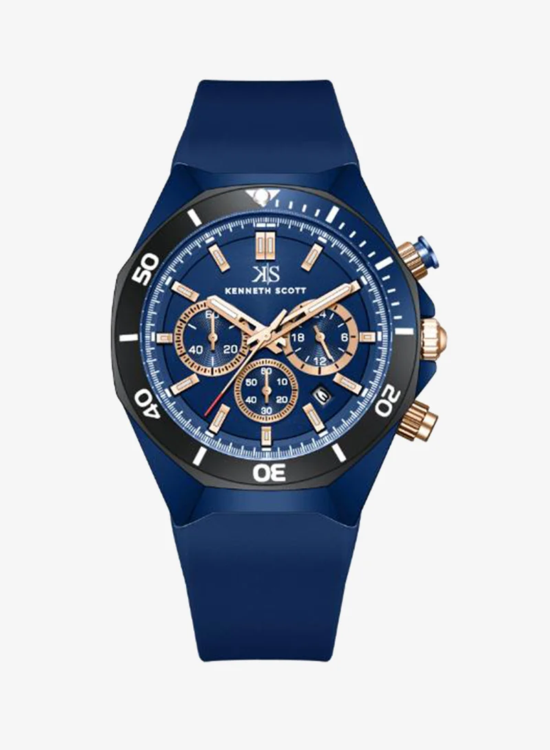 KENNETH SCOTT Kenneth Scott Men's Chronograph  Blue  Dial Watch - K26116-NSNN