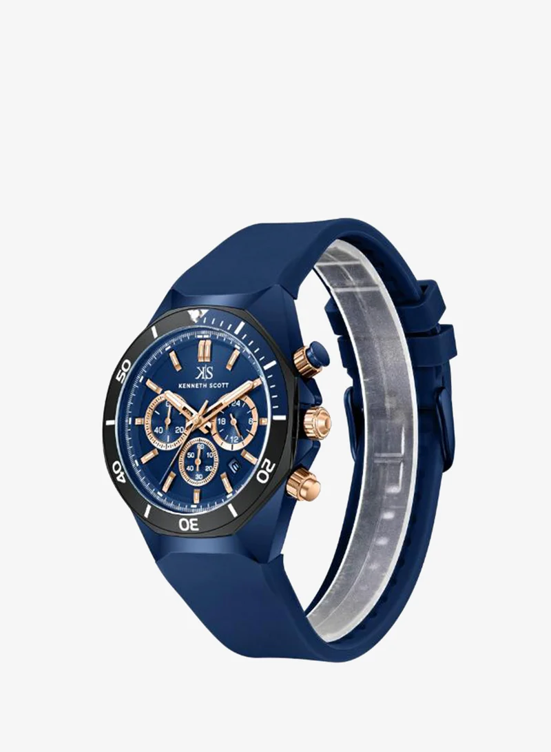 KENNETH SCOTT Kenneth Scott Men's Chronograph  Blue  Dial Watch - K26116-NSNN