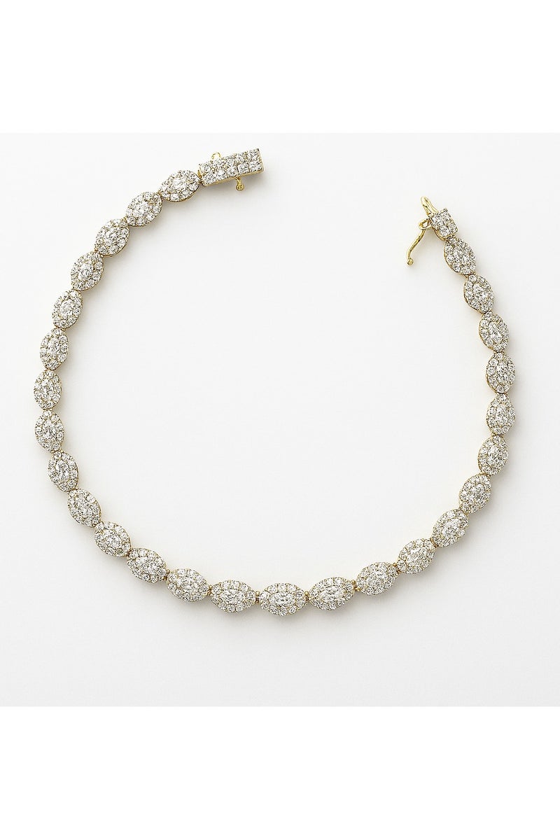 Ready For Chai Elegant Oval Diamond Tennis Bracelet | 925 Sterling Silver | Dainty CZ Link Bracelet for Women - Image 1