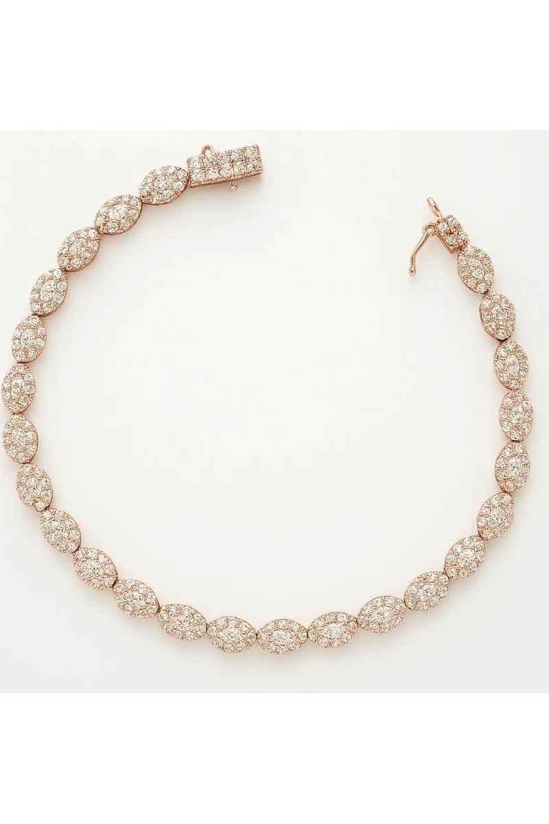 Ready For Chai Elegant Oval Diamond Tennis Bracelet | 925 Sterling Silver | Dainty CZ Link Bracelet for Women - Image 3