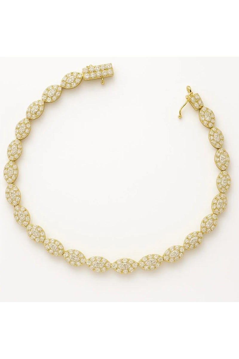 Ready For Chai Elegant Oval Diamond Tennis Bracelet | 925 Sterling Silver | Dainty CZ Link Bracelet for Women - Image 5