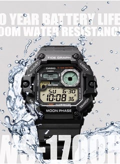 CASIO Standard Digital Graph Moon Phase Resin Strap Quartz WS-1700H-1AV Men's Watch  - Image 3