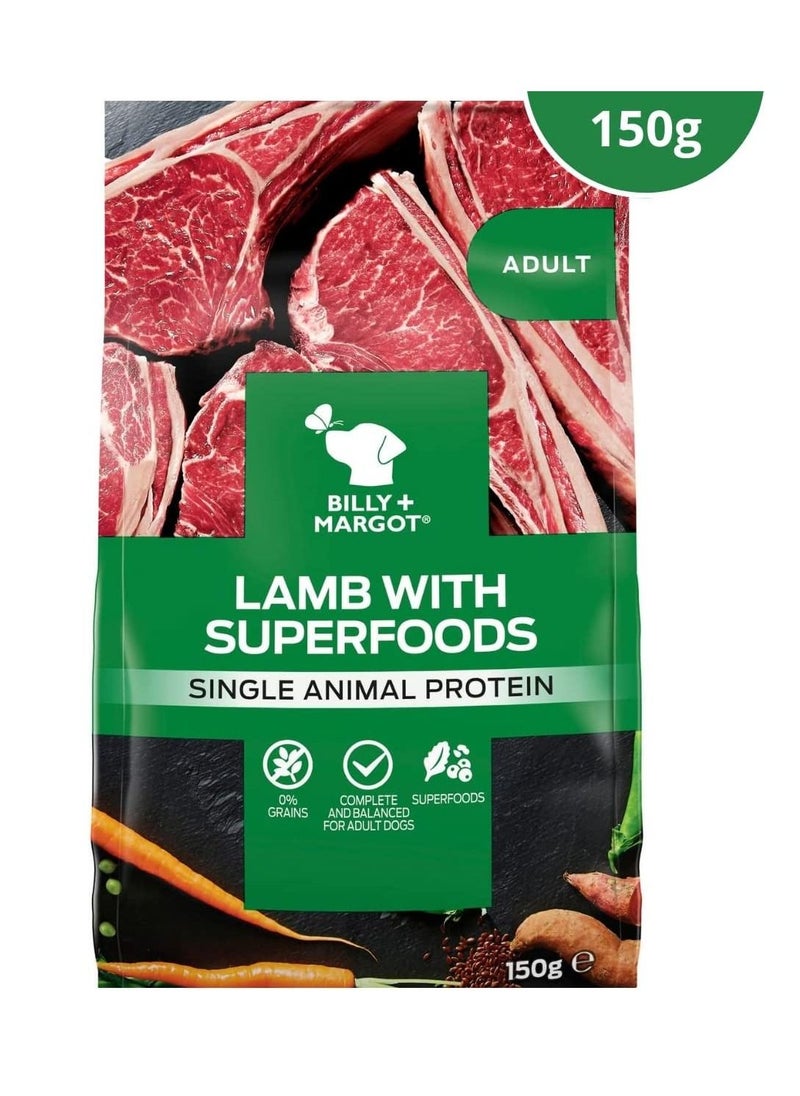 Billy & Margot Billy & Margot Adult Dog Lamb with Superfoods Wet Food Pouch 150G  - Image 1