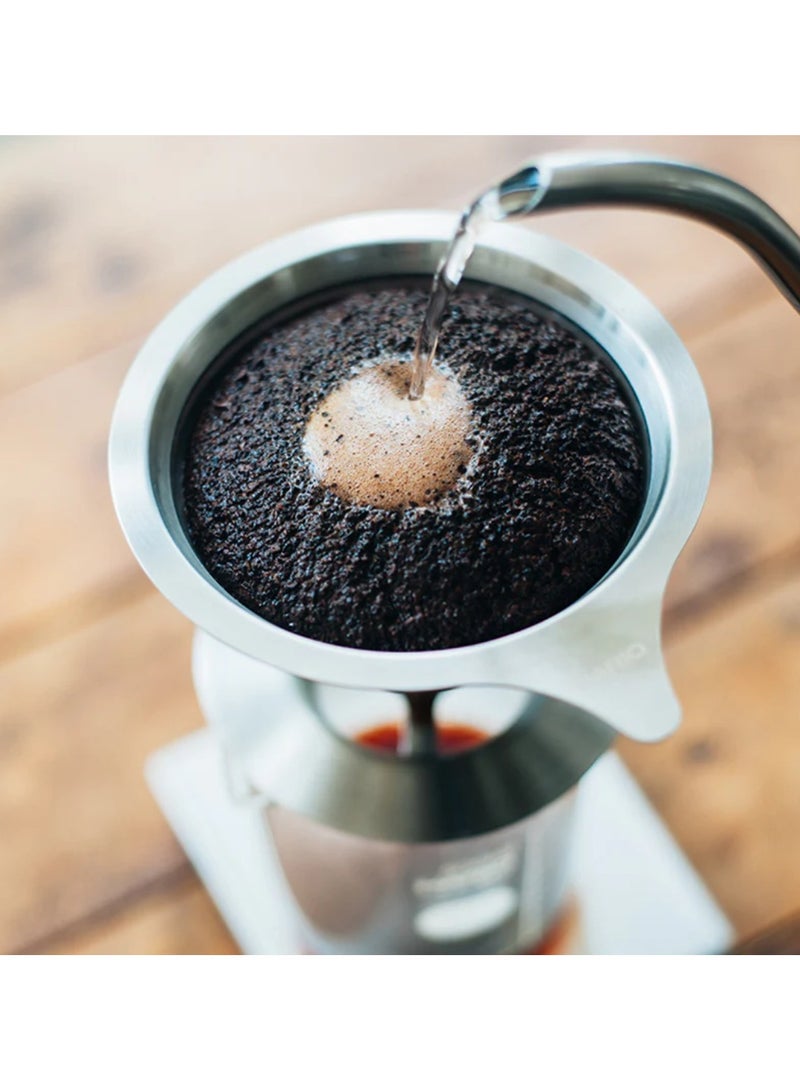 Hario Double Mesh Metal V60 Coffee Dripper 02, Silver - Image 4