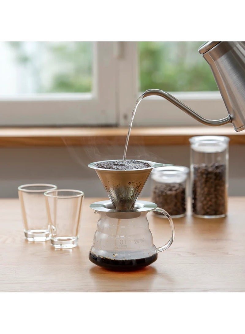 Hario Double Mesh Metal V60 Coffee Dripper 02, Silver - Image 5