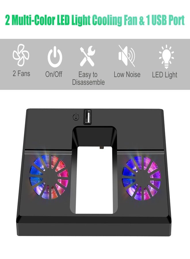 Linkstyle Cooling Fan for Xbox Series X, Vertical Cooling Stand Cooling System with Colorful RGB Lights and 1 USB Port - Image 3