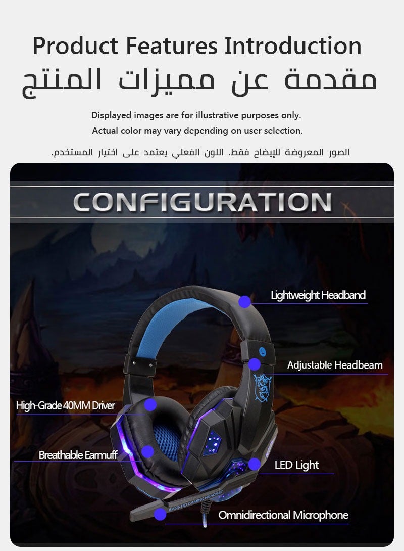 سويوتو سماعة رأس للألعاب الإلكترونية سلكية | متوافقة مع أجهزة اللابتوب، PS4، PS5، والهواتف - Image 5