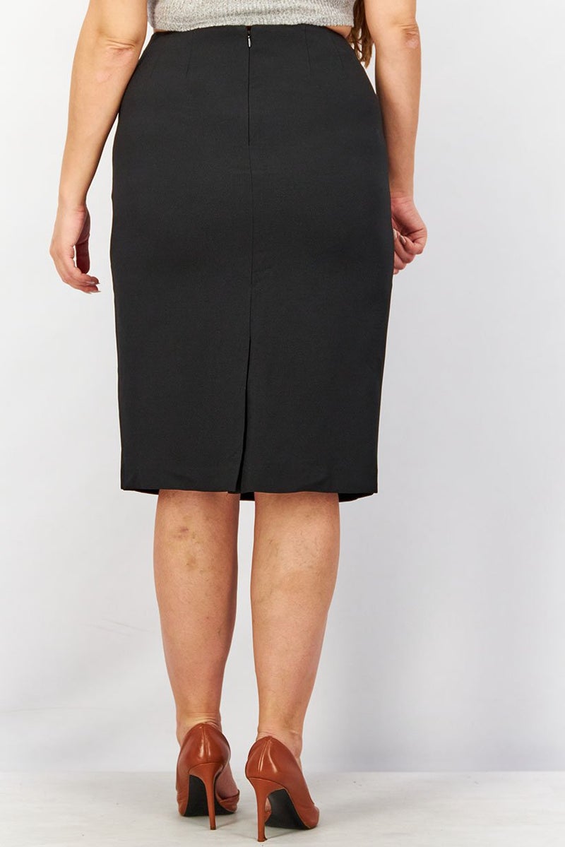 Kasper  Women Crepe Knee Length Skirt, Black - Image 3